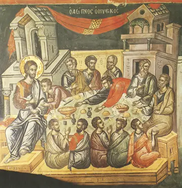 Icon of the Mystical Supper (Cretan, 1545) - CF830