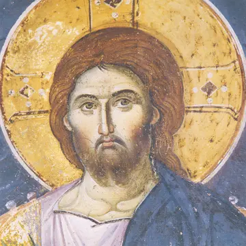 Icon of Christ Enthroned (Detail of J86) (M. Panselinos, 1290) - CJ759