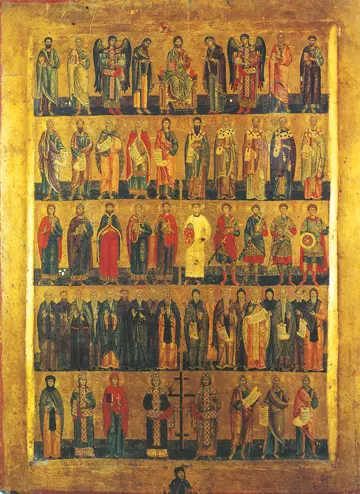 Icon of the Deisis with Assembly of Saints (15th c.) (Constantinopolitan) - CJ803
