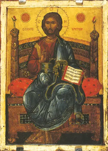 Icon of Christ Enthroned (Cretan, 16th c.)  - CJ817