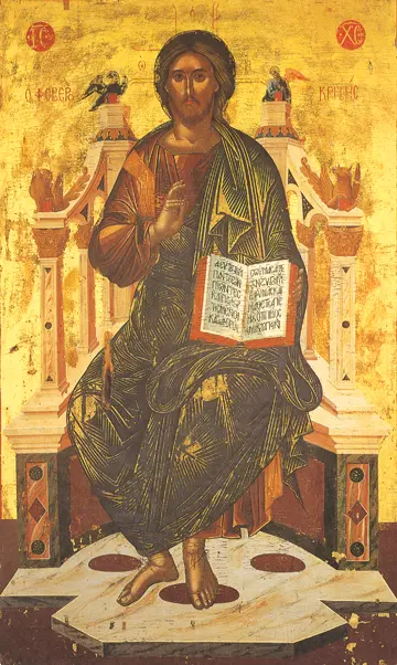Icon of Christ Enthroned (Phiveros Kritis) (D. Macedonias) (Cretan, 15th c.) - CJ828