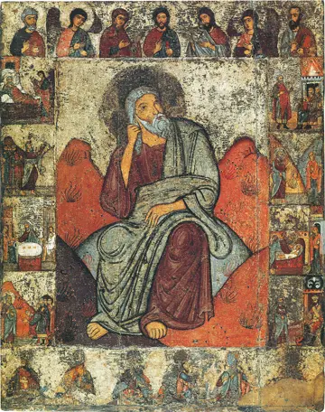 Icon of Elias (Elijah) the Prophet with Deisis & Scenes - CP716