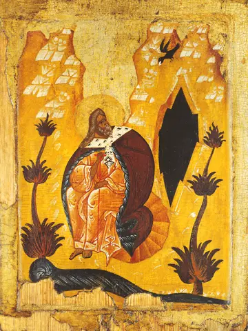 Icon of Elias (Elijah) the Prophet in the Desert (1530-1540)  - CP718