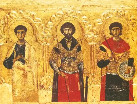Icon of SS Philip, Theodore, and Dimitrios (12th c.)  - CS1000