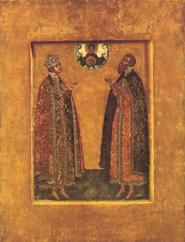Icon of SS Dmitri the Tsarevich and Prince Roman of Uglich (Prokopii Chirin, 17th c.) - CS1151