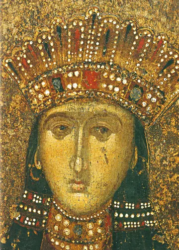 Icon of Saint Catherine (Detail) (14th c.)  - CS1182