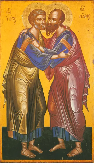 Icon of SS Peter and Paul (Cretan, 16th c.)  - CS1278