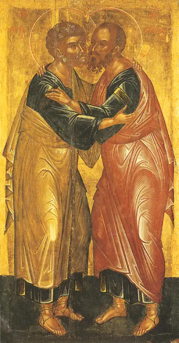 Icon of SS Peter and Paul (Cretan, 15th c.)  - CS1316