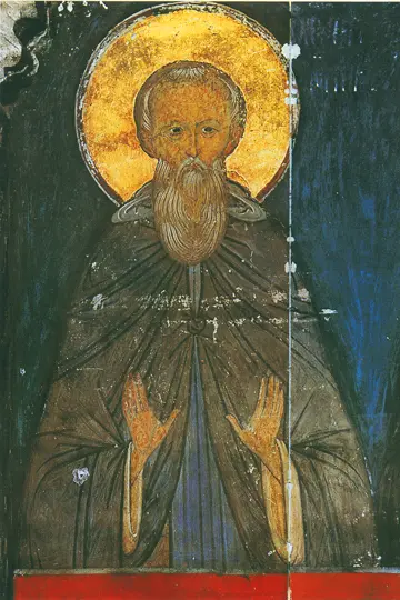 Icon of Saint Parthenios, Bishop of Lampsaca (Russian, 1481) - CS928