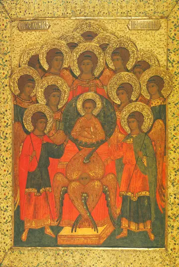 Icon of the Synaxis of Archangel Gabriel and the Bodiless Powers (1560's) - CS959