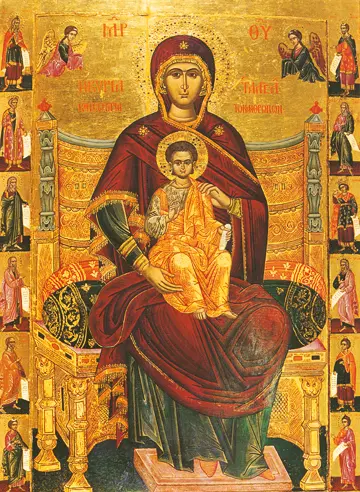 Icon of the Panagia Enthroned   - CT734