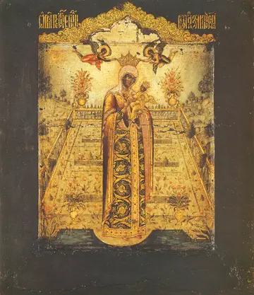 Icon of the Theotokos "Enclosed Garden" (Nikita Pavlovec) (Russian, 1660-1670) - CT749