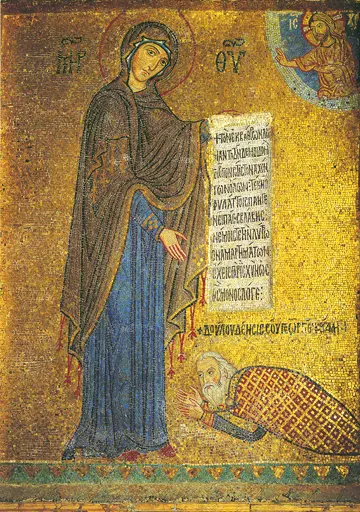 Icon of the Theotokos with Admirer (Byzantine, 12th c.) - CT772