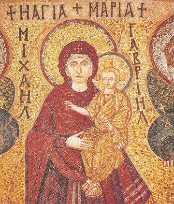 Icon of the Theotokos with Two Angels (Detail) (6th c. -7th c.) - CT777