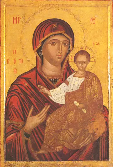 Icon of the Theotokos "Hodegetria" (16th c.-17th c.)  - CT792