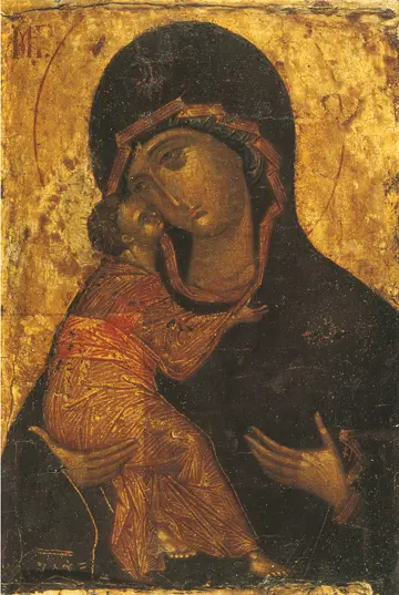 Icon of the Theotokos of Vladimir (Russian, 15th c.) - CT829