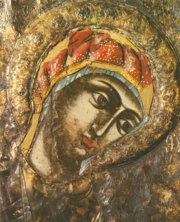 Icon of the Theotokos (Supplicating) (Detail) (M. Guimevi) (Georgian, 11th c.) - CT837