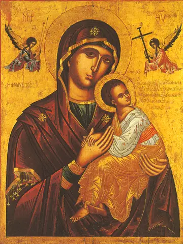Icon of the Panagia "of the Passion" (Cretan, 17th c.)  - CT870