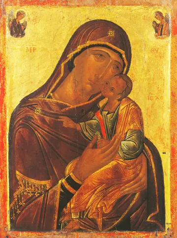 Icon of the Panagia "Glykophylousa" (15th c.-16th c.)  - CT901