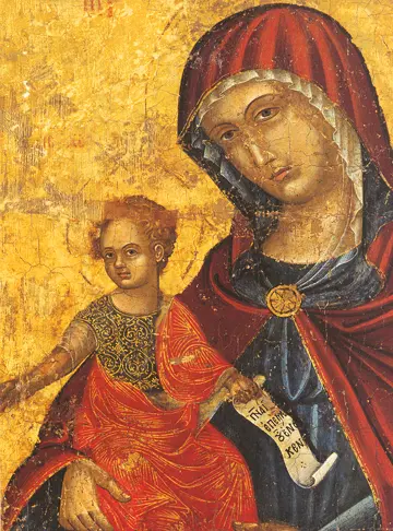 Icon of the Panagia with SS Catherine and Lucy (Detail of CT911) (17th c.) - CT912