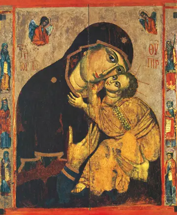 Icon of the Theotokos "Eleusa" (13th c.-14th c.)  - CT918