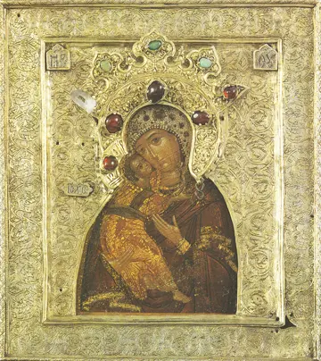 Icon of the Theotokos of Vladimir (of Volokolamsk) (17th c.) - CT930