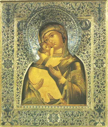 Icon of the Theotokos of Vladimir (Russian, 19th c.) - CT944