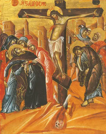 Icon of the Crucifixion (Iviron, Athos, 18th c.) - F149