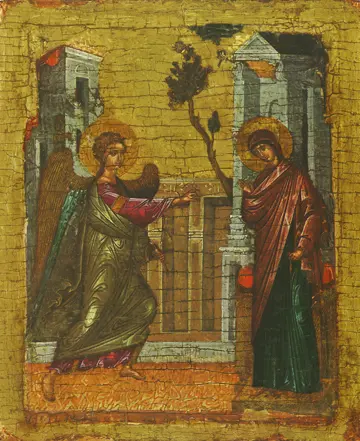 Icon of the Annunciation (Greek-15th Century) - F39