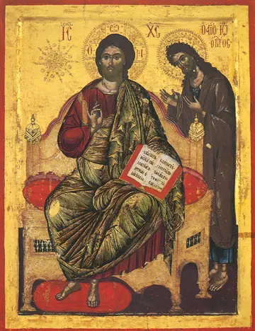 Icon of Christ Enthroned with John the Baptist – J59