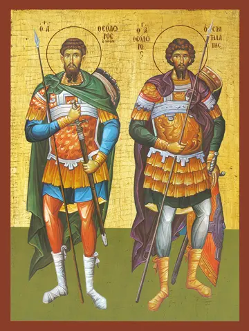 Icon of SS Theodore Tyros and Theodore Stratelates - S246