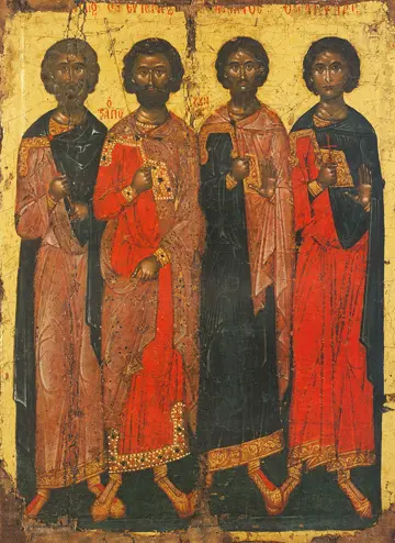 Icon of SS Canidios, Eugenios, Valerian and Aquila of Trebizond - S251