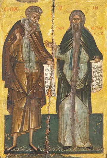 Icon of SS Pachomios and David of Thessalonika - S309