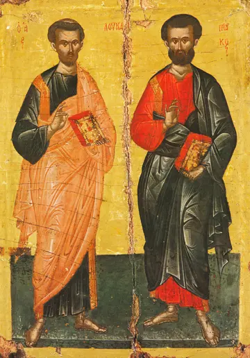 Icon of SS Luke and Mark the Evangelists (Dionysiou) - S316