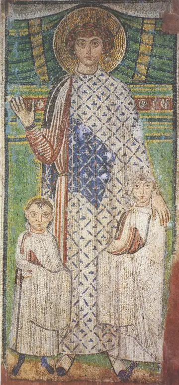 Icon of Saint Demetrios with Two Children (Mosaic) - S363