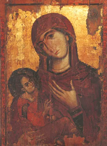 Icon of the Theotokos "Hodegetria Pyrphoros" (Sinai, 13th Century) - T41