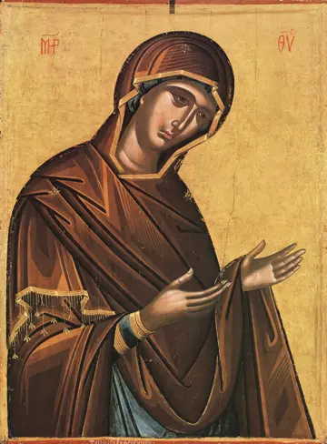 Icon of the Theotokos (Deisis-Dionysiou) - T59